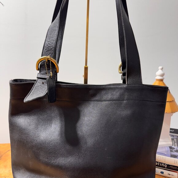 COACH SOHO WAVERLY Tote Bag Vintage Leather Black 4140 - Picture 2 of 12